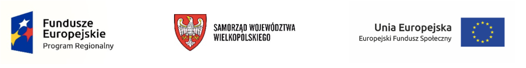 Fundusze Europejskie logo, Samorząd Województwa Wielkopolskiego logo, Unia Europejska flaga